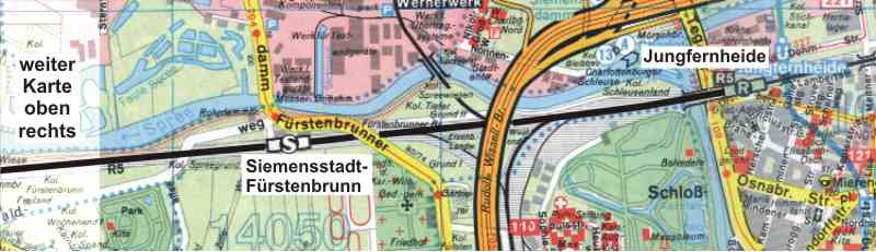 Stadtplan, stlicher Teil